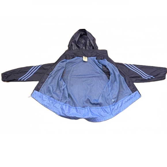💨 Adidas Vintage Vented Windbreaker | Hidden Hood | Size Small | Navy | EUC - Picture 4 of 14